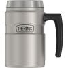 Thermos 16 Oz Vacuum Insulated Desk Mug, Matte Stainless Steel