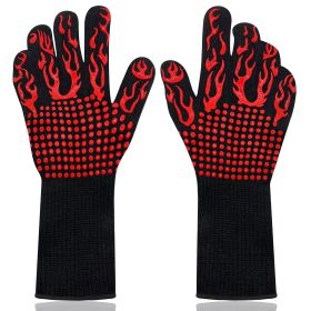 BBQ Gloves, 1472¬∞F Heat Resistant Grilling Gloves, Non-Slip Oven Gloves, Kitchen Cooking Gloves for Baking, Frying and Cutting, One Pair