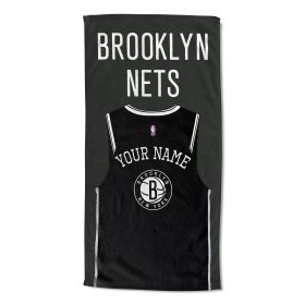 [Personalization Only] OFFICIAL NBA Jersey Personalized Beach Towel - Brooklyn Nets