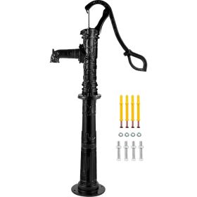 VEVOR Hand Water Pump w/ Stand 15.7 x 9.4 x 53.1 inch Pitcher Pump & 26 inch Pump Stand w/ Pre-set 1/2" Holes for Easy Installation Rustic Cast Iron W