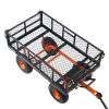 VEVOR Dump Cart, Metal Garden Dump Cart with Easy to Assemble Frame, Dump Wagon with 2-in-1 Convertible Handle, Utility Wheelbarrow 880 lbs Capacity