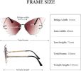 6 Pairs Butterfly Rimless Sunglasses Vintage Gradient Frame Eye Glasses