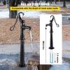 VEVOR Hand Water Pump w/ Stand 15.7 x 9.4 x 53.1 inch Pitcher Pump & 26 inch Pump Stand w/ Pre-set 1/2" Holes for Easy Installation Rustic Cast Iron W