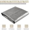 10x12ft Heavy Duty Poly Tarp/ Silver+Black