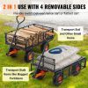 VEVOR Dump Cart, Metal Garden Dump Cart with Easy to Assemble Frame, Dump Wagon with 2-in-1 Convertible Handle, Utility Wheelbarrow 880 lbs Capacity