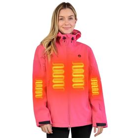 Heated Jacket For Women, ANTARCTICA GEAR Winter Coat With 12V 16000mAh Battery Pack, Soft Shell Heating Hood Jacket (Option: Pink-L)