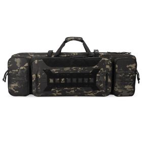 VOTAGOO Double Rifle Case Gun Bag, Safely Long-Barrel Firearm Transportation Cases  Locks, All-Weather Soft Tactical Range Bag Ackpack For Shotgun Spa (Option: Dark Camo-42inches)