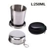 Stainless Steel Folding Cup; Portable Ultralight Collapsible Travel Cup; Outdoor Retractable Drinking Glass & EVA Case Set; Foldable Cup With Keychain