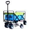 Collapsible Heavy Duty Beach Wagon Cart Outdoor Folding Utility Camping Garden Beach Cart with Universal Wheels Adjustable Handle Shopping