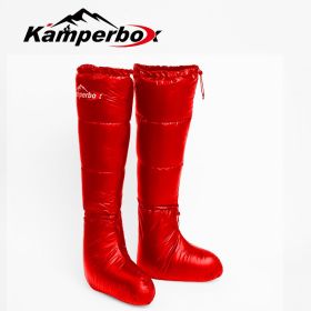 Camping Down Socks Down Boots Sleeping Bag Socks Down Boots Camping Sleep Boots Kamperbox Sleeping Bag Down Boots (Option: Longsocks Red)